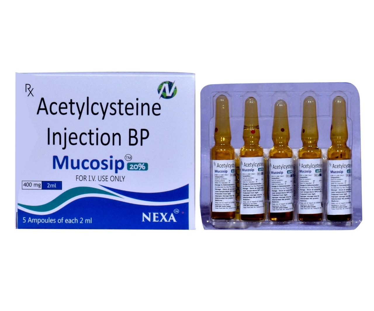 Mucosip 2ml - Acetylcysteine Injection